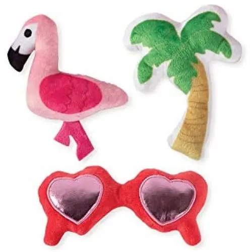 Fringe Studio Squeaker Pet Toy Set, Set of 3, Tropical (289445), Multi-Colored Fringe Studio Squeaker Pet Toy Set, Set of 3, Tropical (289445), Multi-Colored