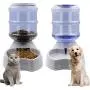 Zcaukya Automatic Cat Feeder and Water Dispenser Set, 1 Gal x 2 Gravity Dog Water Fountain Pet Food Feeder Zcaukya Automatic Cat Feeder and Water Dispenser Set, 1 Gal x 2 Gravity Dog Water Fountain Pet Food Feeder