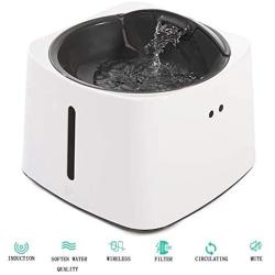 Induction Automatic Switch Pet Water Dispenser, 1.5 litre Cat and Dog Water Dispenser cat and dog water Dispenser, Replaceable Double-layer Filter System, Easy to Disassemble and Clean, Rechargeable