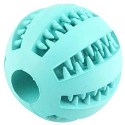 Legu Dog Toy Ball, chew bite Molar Toy Ball for pet Dogs, pet Food feeders IQ Training, Chewing Teeth Cleaning Ball(2.75 in) (Blue)