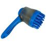 S&T INC. Soap Dispensing Shampoo Brush for Bathing and Grooming Pets, Massaging Rubber Bristles with Easy Grip Handle for Dogs and Cats, Blue (517601)