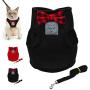 Woais Adjustable Pet Supplies Harness Harness Vest Lead Leash Collar Small Dog Mesh Bowtie Cat Clothes Puppy Stuff Kitten Stuff(S Black)