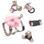 Beirui Escape Proof Small Dog Harness for Puppies - Cute Floral Puppy Walking Harness with Detachable Flower (Chest 12-21”)