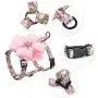 Beirui Escape Proof Small Dog Harness for Puppies - Cute Floral Puppy Walking Harness with Detachable Flower (Chest 12-21”)