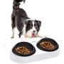 DotPet Elevated Double Dog Bowls,15°Adjustable Tilted Pet Feeding Bowl with Raised Stand Non-Skid Pet Water & Food Bowl Dish for Puppies Dogs Cats Kittens