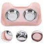 HONGTAO Dog Bowls Double Bowl Dog Food Bowls Stainless Steel Dog Bowl No-Spill No-Skid Cat Bowls Pet Feeder Bowls for Dogs Cats(Pink) HONGTAO Dog Bowls Double Bowl Dog Food Bowls Stainless Steel Dog Bowl No-Spill No-Skid Cat Bowls Pet Feeder Bowls for Dogs Cats(Pink)