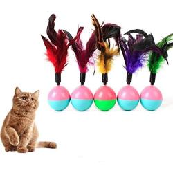 Anixl Feather False Mouse Sucker Ball Playing Toys for cat