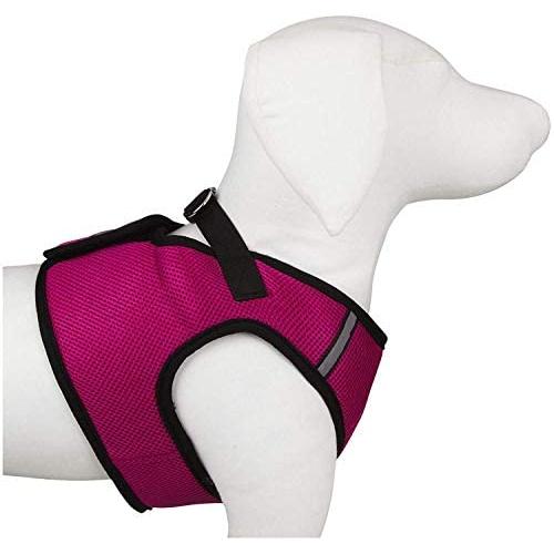The Worthy Dog Step-in Sidekick Harness with Padded Mesh Velcro Adjustable, Outdoor, Easy Walk Vest Fits Small, Medium and Large Dogs-Pink