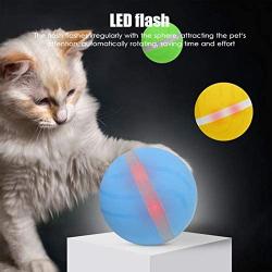 LOYY Pet Electric Cat Toy Ball for Indoor Cats LED Rolling Flash Ball Interactive RGB Lighting Pet Toys Ball Intelligent Electronic Automatic Toys Ball for Small Cats Dogs