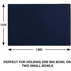 Eterish Silicone Dog Cat Food Mat for Floors Waterproof, Dog Pet Bowl Mat for Food and Water, Dog Feeding Mat Placemat Slip-Resistant with Raised Edges, Dishwasher Safe