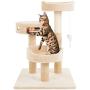 PETMAKER Cat Tree 3 Tier 2 Hanging Toys A 3 Ball Play Area and Scratching Post, 27.5'', Tan