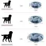 Dog Beds, Donut Fluffy Dense Plush Pet Calming Round Bed Deep Cuddler Cat Dog Puppy Sleeping Cushion Pet Beds with Non-Slip Bottom (M(23.6x23.6), Tie-dye Royal Blue)