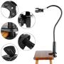 Zyyini Pet Hair Dryer Holder, 360 Degrees Rotatable Hands-Free Hair Dryer Stand, Aluminum Alloy Table Hair Dryer Clip Holder with Clamp Mount for Dogs and Cats