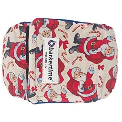 Male Dog Diaper - Made in USA - Santa Claus Premium Dog Belly Band, M for Territorial Marking, Excitable Peeing and Urinary Incontinence