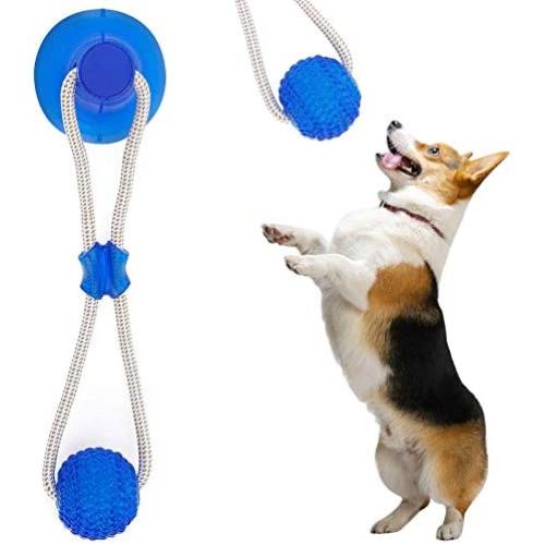 POUMANNI Suction Cup Dog Toy, Aggressive Chew Pet Toys for Dogs Hedgehog Pet Dog Toy Interactive Durable Small Dog Toys for Tug/Chewing/Teeth Cleaning