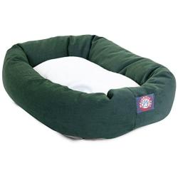 Majestic Pet Poly-Cotton Sherpa Bagel Dog Bed for Dogs & Cats, Calming Donut Dog Bed Cuddler | Washable | Multiple Sizes & Colors