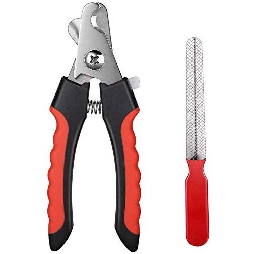 Dog Nail Clippers and Trimmers with Safety Guard to Avoid Over Cutting Nails & Free Nail File Razor Sharp Blades Professional Pet Grooming Claw Care Cutting Nails Tool for Large and Small Animals