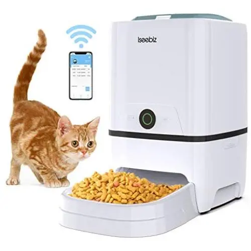 SEISSO Smart Pet Feeder with WiFi, Automatic Cat Feeder Large Capacity Dog Food Dispenser, WiFi Cellphone APP Program Feeding