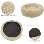 Qucey Dog Cat Bed Soft Comfortable Faux Fur Donut Cuddler, Self-Warming Fluffy Dog and Cat Calming Cushion Bed with Non-Slip Bottom for Joint-Relief and Improved Sleep