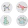 Pearhead Cat Cork Coaster Set, Pet Themed Home Decor