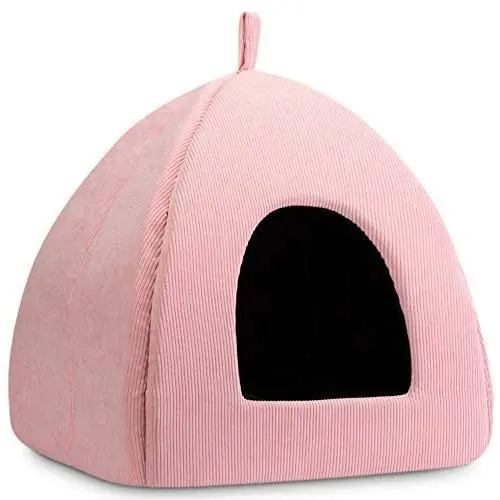 Hollypet Self-Warming Cat Bed, 2 in 1 Cat Tent Cave for Kittens and Small Dogs, 16 x 16 x 17 inches Triangle Feline House Hut with Washable Cushion for Indoor Outdoor Hollypet Self-Warming Cat Bed, 2 in 1 Cat Tent Cave for Kittens and Small Dogs, 16 x 16 x 17 inches Triangle Feline House Hut with Washable Cushion for Indoor Outdoor