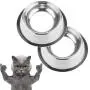 KUNWU Stainless Steel Cat Feeding and Watering Supplies Bowls Basins for Medium Cats Set of 2 Pieces (350 ml) KUNWU Stainless Steel Cat Feeding and Watering Supplies Bowls Basins for Medium Cats Set of 2 Pieces (350 ml)