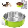 Crate Dog Bowl, Removable Stainless Steel Coop Cup Hanging Pet Cage Bowl Large Water Food Feeder for Dogs Cats Rabbits