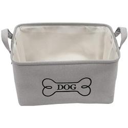 Geyecete Canvas Fabric Dog Toy Basket - Laundry Basket Storage Bin for Dog Toys, Dog Blanket, Dog Clothes Storage