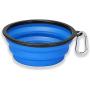 Toyo Collapsible 1000ml Dog Bowl, Foldable Expandable Portable Blue Silicone Feeding Watering Cup Dish for Dog and Cats- Walking Parking Traveling