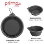 Prima Pets Collapsible Silicone Food & Water Travel Bowl with Clip for Dog and Cat, Small (1.5 Cups) & Large (5 Cups)