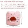 N/PP Cat Beds Cave for Indoor Cats 2 in 1 Foldable Pink/Grey Self Warming Kitten Pet Bed Washable