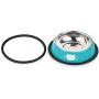 Cat Bowl Pet Bowl Stainless Steel Cat Food Water Bowl with Non-Slip Rubber Base Small Pet Bowl Easy to Clean Durable Cat Feeding Bowls Set of 2 (Black&Blue)