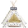 OTFTCWYP Pet Teepee Tent Dog Cat Toy House Portable Washable Pet Bed Star Pattern Not Contain Mat