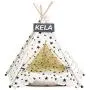 OTFTCWYP Pet Teepee Tent Dog Cat Toy House Portable Washable Pet Bed Star Pattern Not Contain Mat OTFTCWYP Pet Teepee Tent Dog Cat Toy House Portable Washable Pet Bed Star Pattern Not Contain Mat