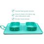 Collapsible Dog Bowls for Travel- Set of Two Foldable Portable Puppy Bowls - Cats and Dogs Food and Water - Dog Bowl Set -Dog Camping Gear - No Spill No Skid Silicon Water Bowl for Walking