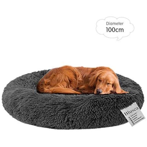 Blusea Donut Cuddler Pet Bed, Self Warming Cat Bed, Ultra-Soft Dog Calming Cushion Kennels, Washable Round Plush Sofa Bed for Cats Dogs Kittens Puppies Indoor, Diameter 15.7- 39.4