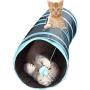 SunGrow Collapsible Cat Play Tunnel, Interactive Portable Kitty Tube with Peep Hole and Crinkle Ball for Puzzle, Exercising, Hiding & Resting, Ideal for Multi-cat and Independent Playing