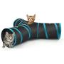 Pawaboo Cat Toys, Cat Tunnel Tube 3-Way Tunnels Extensible Collapsible Cat Play Tent Interactive Toy Maze Cat House Bed with Balls and Bells for Cat Kitten Kitty Rabbit Small Animal