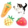 ocijf179 Cat Toy Pet Cat Kitten Cute Carrot Pineapple Shape Plush Doll Catnip Molar Bite Chew Toy - Carrot #