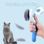 ELSPET Brush for Cat Dog/Shedding Brush with Self-Clean Eject Button/Cat Grooming Brush/Pet Massage Brush, Deshedding Tool for Short and Long Hair, Quick Release Button/Easy to Clean