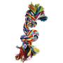 T-Pet Two Knots Braided Colorful Pet Dog Chew Tug Rope Bone Toy 10'' Long Medium