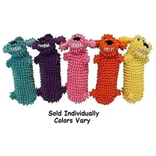 MPP Dog Toys Floppy Loofa Water Bottle Squeaker Smiling Characters Colors Vary 11'' MPP Dog Toys Floppy Loofa Water Bottle Squeaker Smiling Characters Colors Vary 11''