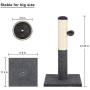 Cat Scratching Post Tower Vertical Sisal Rope Kitten Scratcher Tree Tall Carpet Base Scratch Posts with Interactive Ball for Kitties Large Cats and Pets