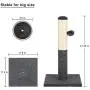 Cat Scratching Post Tower Vertical Sisal Rope Kitten Scratcher Tree Tall Carpet Base Scratch Posts with Interactive Ball for Kitties Large Cats and Pets