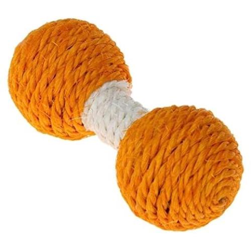 Pet Toys YJ 3 PCS Kitten Teaser Playing Chew Scratch Catch Sisal Ball Pet Dumbbell Interactive Training Toys(Orange) in New 2020