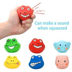 Squeaky Dog Toys, 6 Pack Soft Rubber Puppy Teeth Toys Funny Animal Sets Pet Interactive Fetch Play for Small Dogs Best Gifts