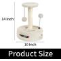 PGFUN 2 in 1 Cat Scratching Post Natural Sisal Cat Claw Scratcher with Interactive Ball Toy for Small Cats and Kittens