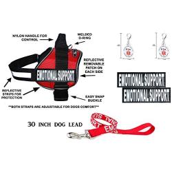 Doggie Stylz Official Emotional Support ESA Vest Harness Bundle Kit. Includes Vest, Set of Emotional Support Removable Reflective Patches, 30 inch Lead and 2 ID Dog Tags