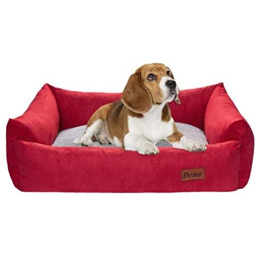 Dono Durable Dog Bed Washable- Soft Warm Plush Dog Cat Cushion Removable Washable Cover Both Sides Dog Mat for All Season with Non-Slip Bottom for Medium Dogs/Large