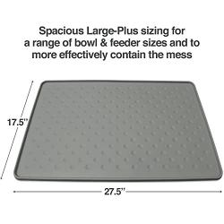 PetFusion ToughGrip Large Plus Dog Food Mat [Just The Right Size Before Getting Too Big @ 27x17]. Waterproof, Extra Tough FDA Grade Silicone